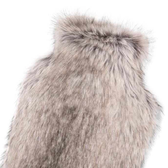 totes toasties® Ladies Tipped Faux Fur Hot Water Bottle & Super Soft Sock Set Brown Extra Image 6